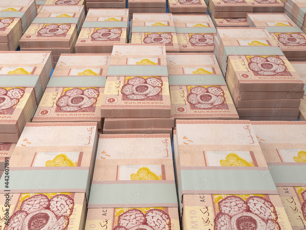 Malaysian money. Malaysian ringgit banknotes. 10 MYR ringgits bills. Malaysian money. Malaysian ringgit banknotes. 10 MYR ringgits bills.