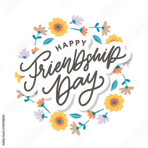 Happy Friendship Day greeting card. For poster, flyer, banner for website template, cards, posters, logo. Vector illustration.