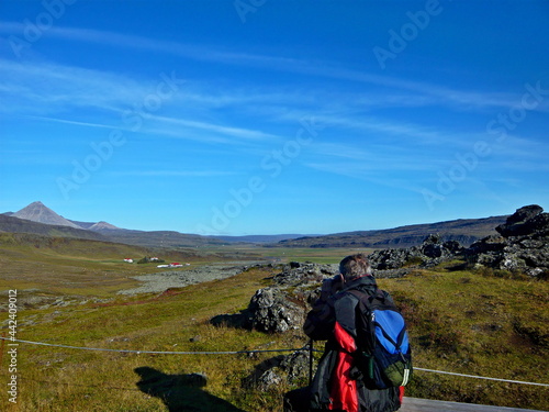 Iceland-view of Mount Baula since Grabrok Crater