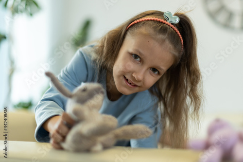  girl playing at home