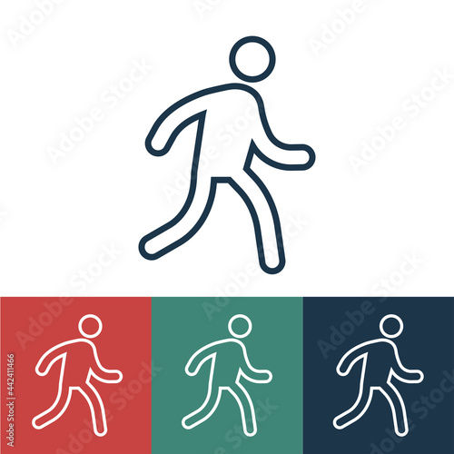 Linear vector icon with running man