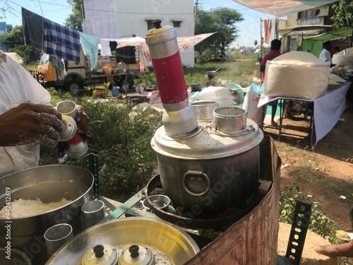 Canvas Print Kerala state famous food is under making at roadside