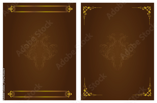 13. vintage background with golden frame