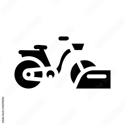 bicycle parking glyph icon vector. bicycle parking sign. isolated contour symbol black illustration
