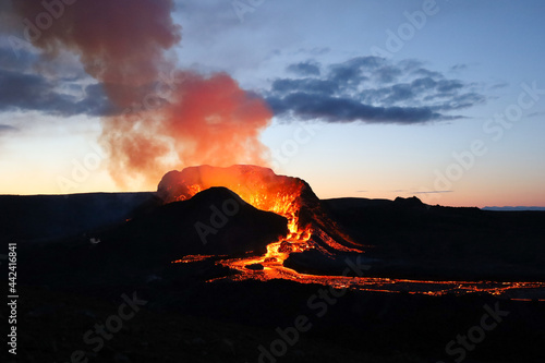 Fagradalsfjall volcano eruption in Iceland photo