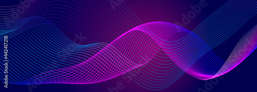 Abstract digital wave of particles. Futuristic point wave. Technology background vector. Vector illustration