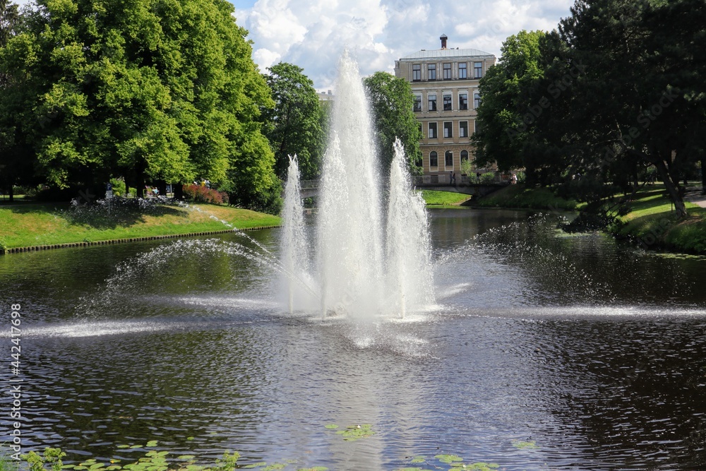 fountains in the park