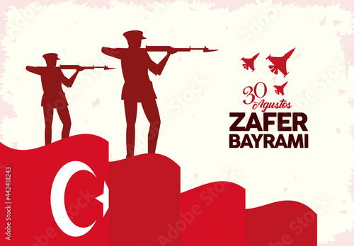 zafer bayrami postcard