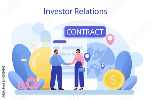 Investor relations concept. Investings involvement, project investment strategy
