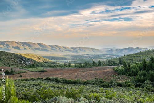 Photography Beautiful wine valley and farm houses in Oudtshoorn Western Cape South Africa