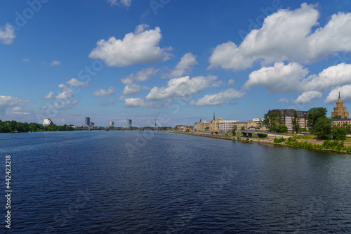 View of the city with beautiful clouds