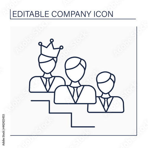 Vice president line icon. Officer in government or business. Next in rank to president. Control and manage the work process. Shareholder. Company concept. Isolated vector illustration.Editable stroke