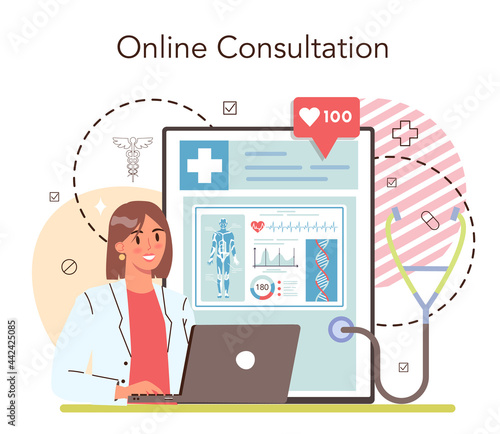 Medicine online service or platform. Medical specialist. Modern medicine