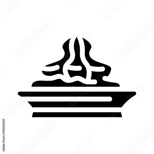 wasabi on plate glyph icon vector. wasabi on plate sign. isolated contour symbol black illustration