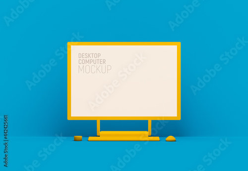 Desktop computer surface studio front view blank mockup  template (ID: 442425661)