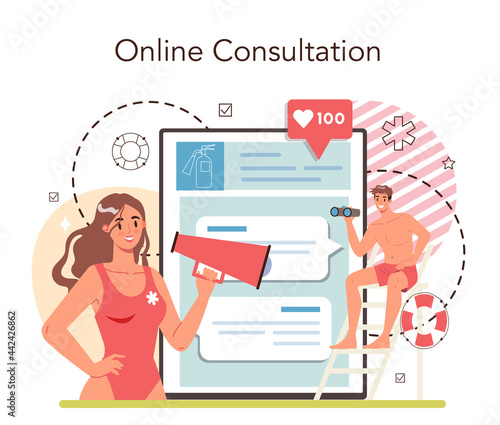 Urgency rescuer online service or platform. Ambulance lifeguard