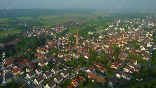 Aerial view of the city Fürth in Germany, Bavaria on a sunny morning day in Spring photo