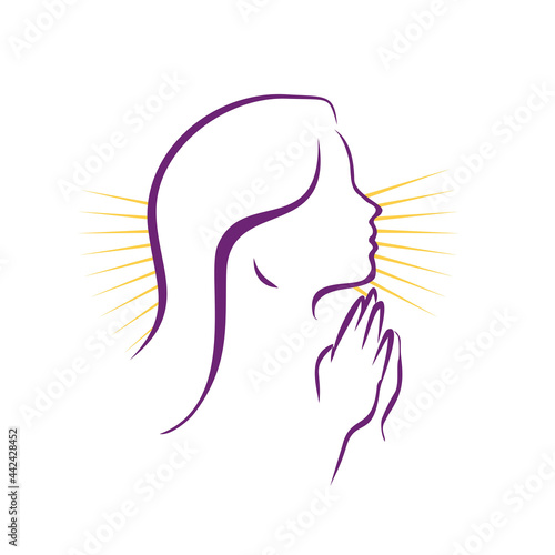 praying woman vector