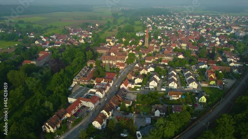 Aerial view of the city Fürth in Germany, Bavaria on a sunny morning day in Spring photo