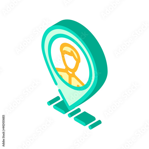 client geo tag kyc isometric icon vector. client geo tag kyc sign. isolated symbol illustration