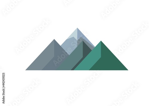 Mountain colored flat icon 