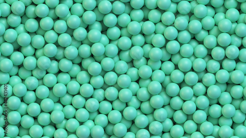 Mint balls background. Pile of sweet candy coated mints. Realistic vector background