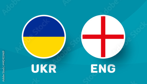 ukraine vs england match vector illustration Football euro 2020 championship