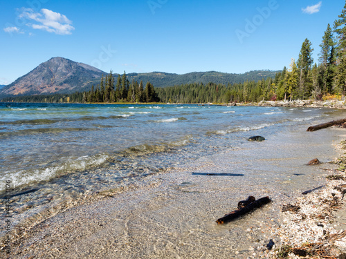 Sunny day on Lake Wenatchee - Washington state, USA photo