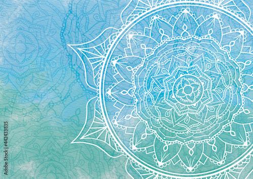 Blue-Green Mandala Background