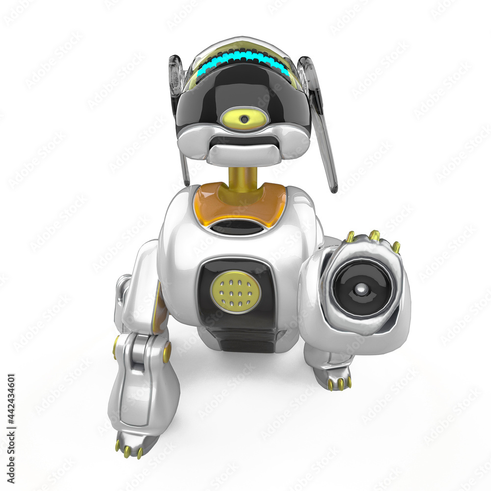 cyber dog cartoon giving high five cyber dog cartoon giving high five