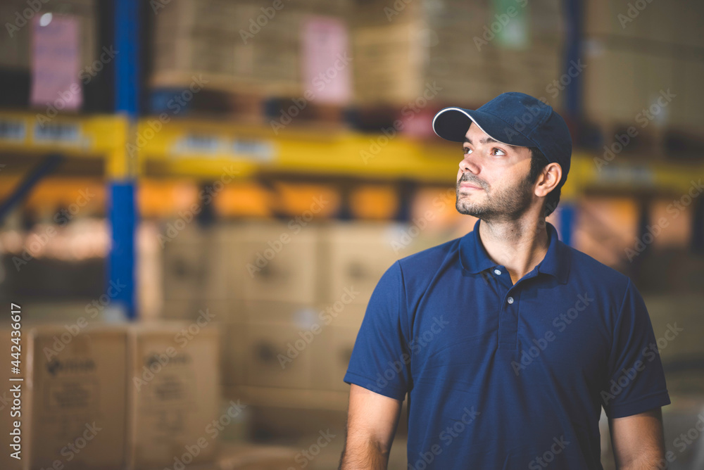 foreman worker manager using walkie talkie for work in warehouse storehouse storage assign job position. men working concept foreman worker manager using walkie talkie for work in warehouse storehouse storage assign job position. men working concept