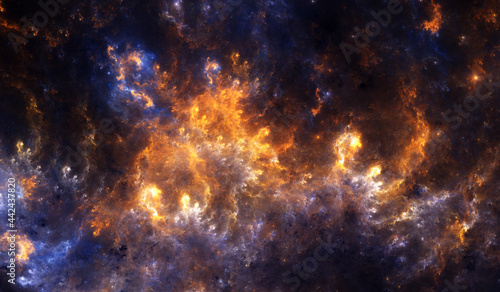 Fototapeta Naklejka Na Ścianę i Meble -  Fractions of space - Burning Embers - 13446 x 7866 px