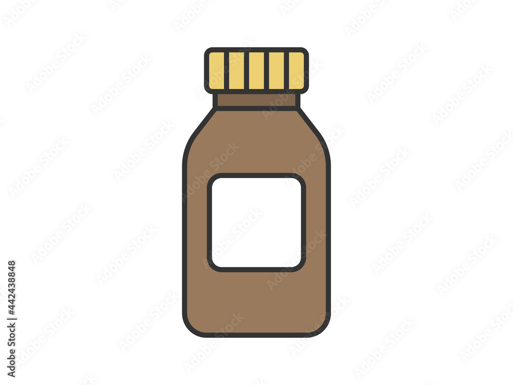 Obraz premium 瓶に入った錠剤のイラスト