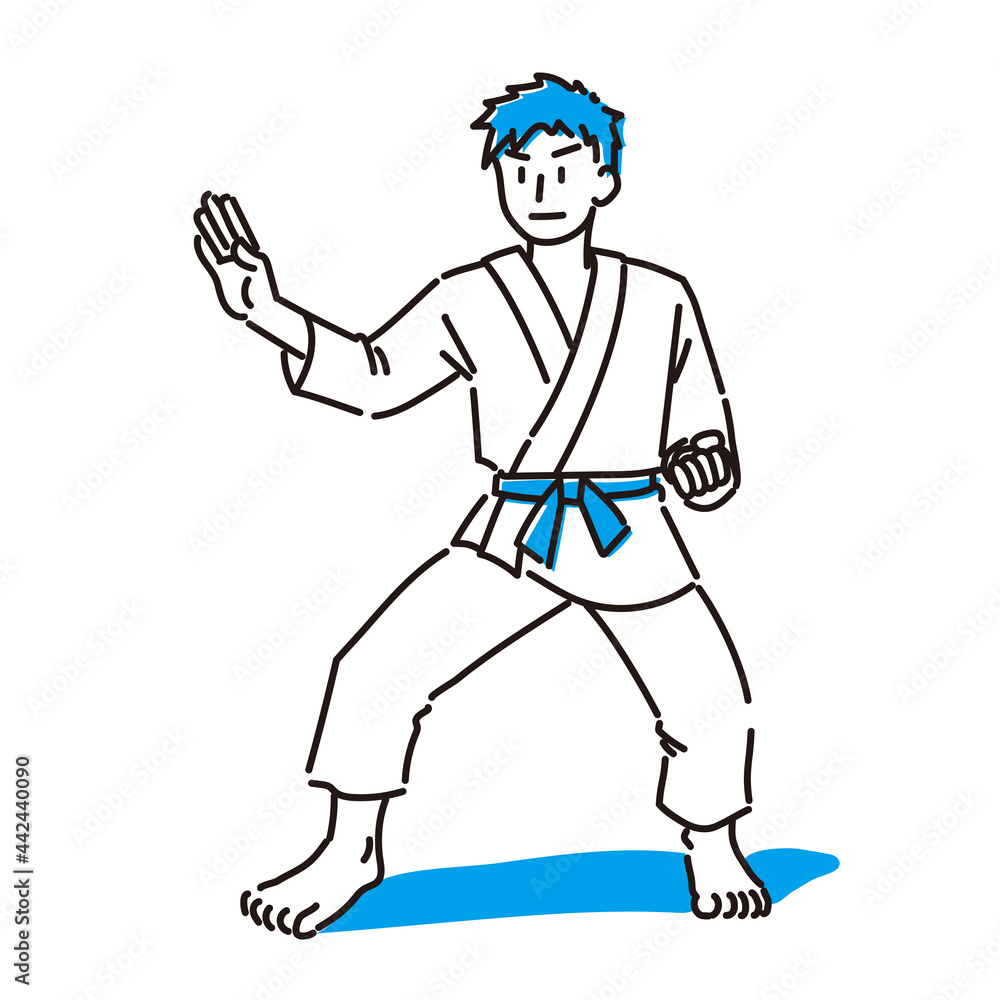 Karate vector illustration isolated on white background.