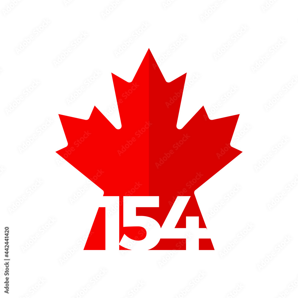 154 Canada. Happy Canada Day. 1st July 2021. National Day of Canada 1867. Logo Vector Illustration. Banner and Greeting Design. Eps 10. 154 Canada. Happy Canada Day. 1st July 2021. National Day of Canada 1867. Logo Vector Illustration. Banner and Greeting Design. Eps 10.