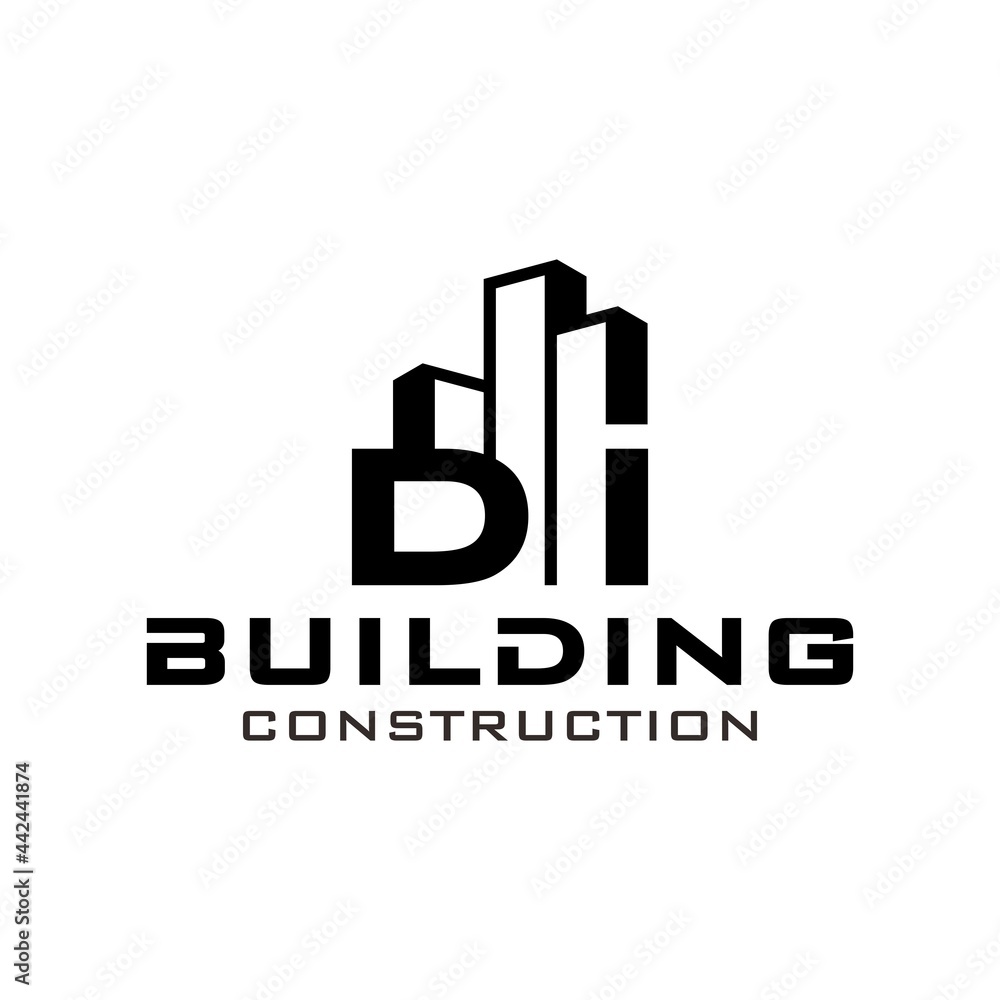 Building Construction Real Estate logo initials DI