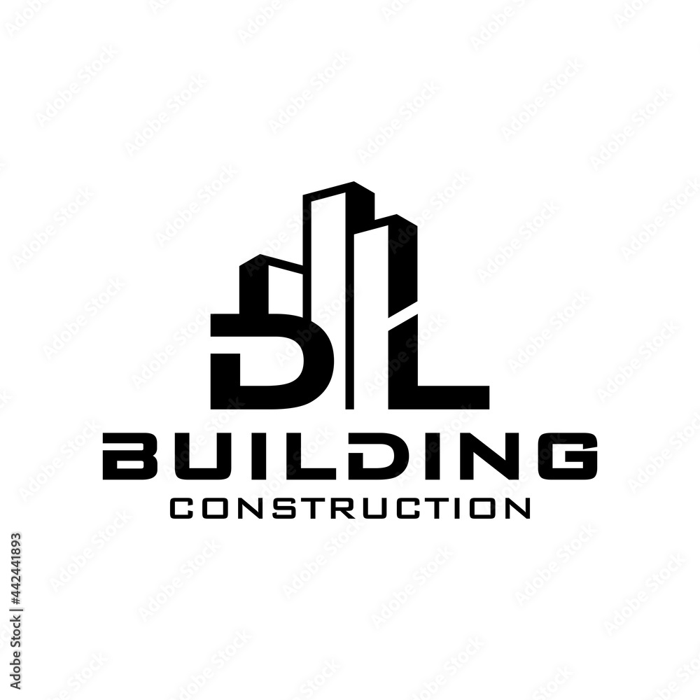 Obraz premium Building Construction Real Estate logo initials DL