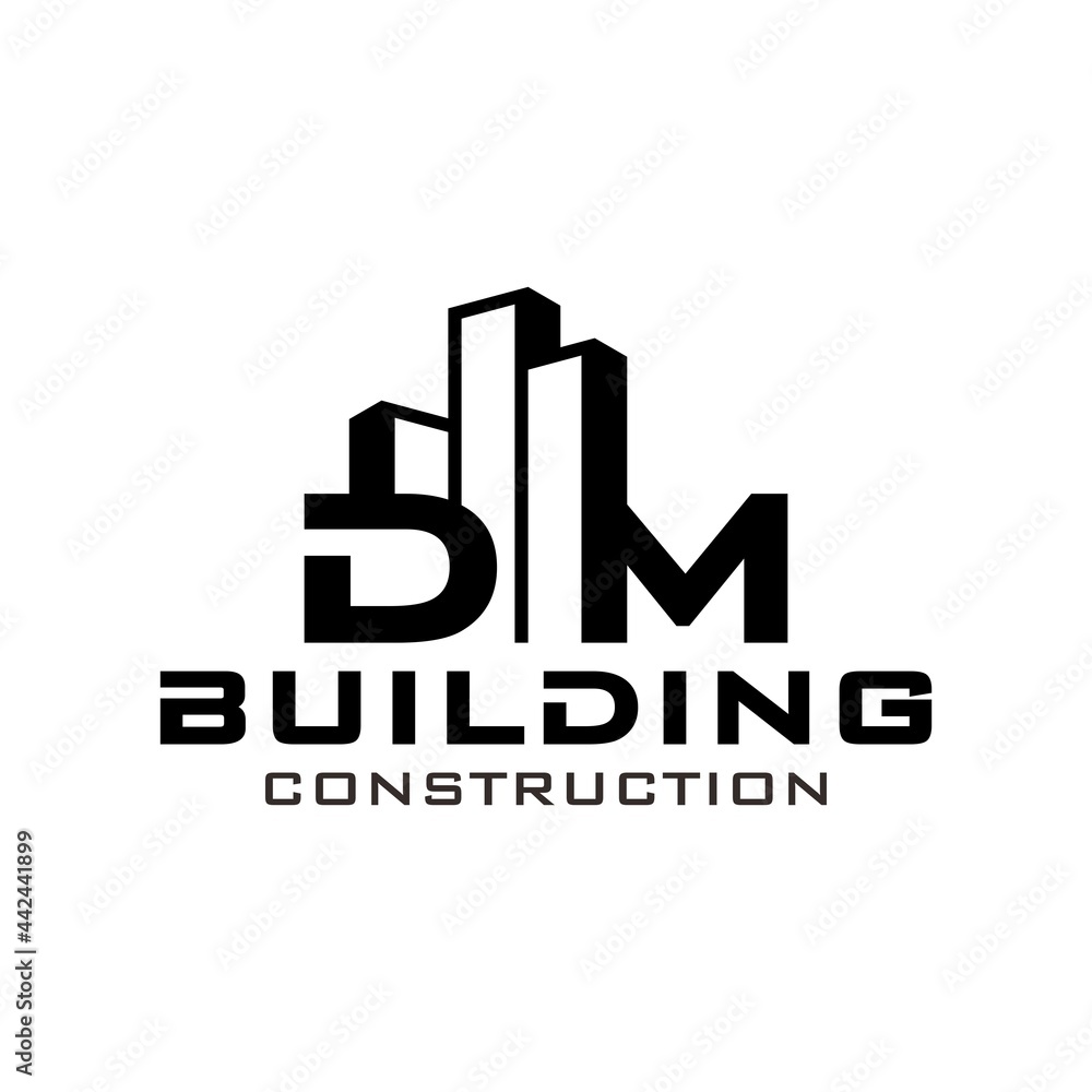 Building Construction Real Estate logo initials DM