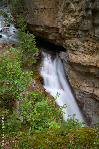 Banff National Park Johnston Canyon Falls. One of the many waterfalls in Johnston Canyon, Banff National Park.