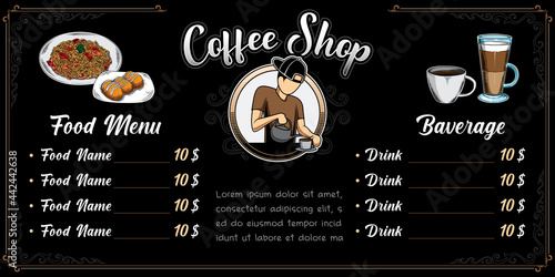 Coffee Shop Banner And Menu template
