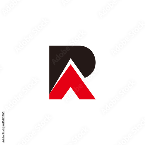 letter ar arrow up geometric simple colorful logo vector