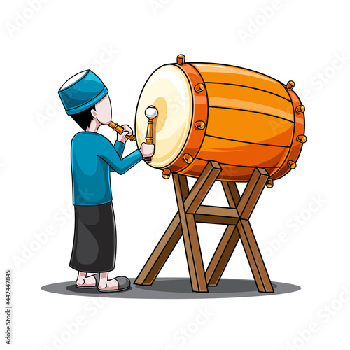 illustration of a drumer