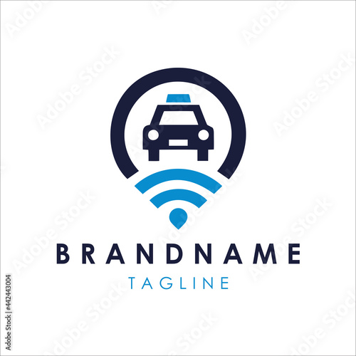 Taxi map logo design vector