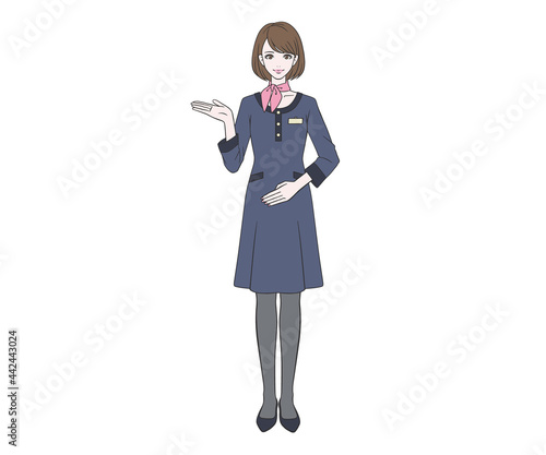笑顔で案内をする受付嬢