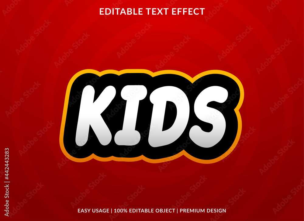 kids text effect template design with abstract style use for business brand and logo