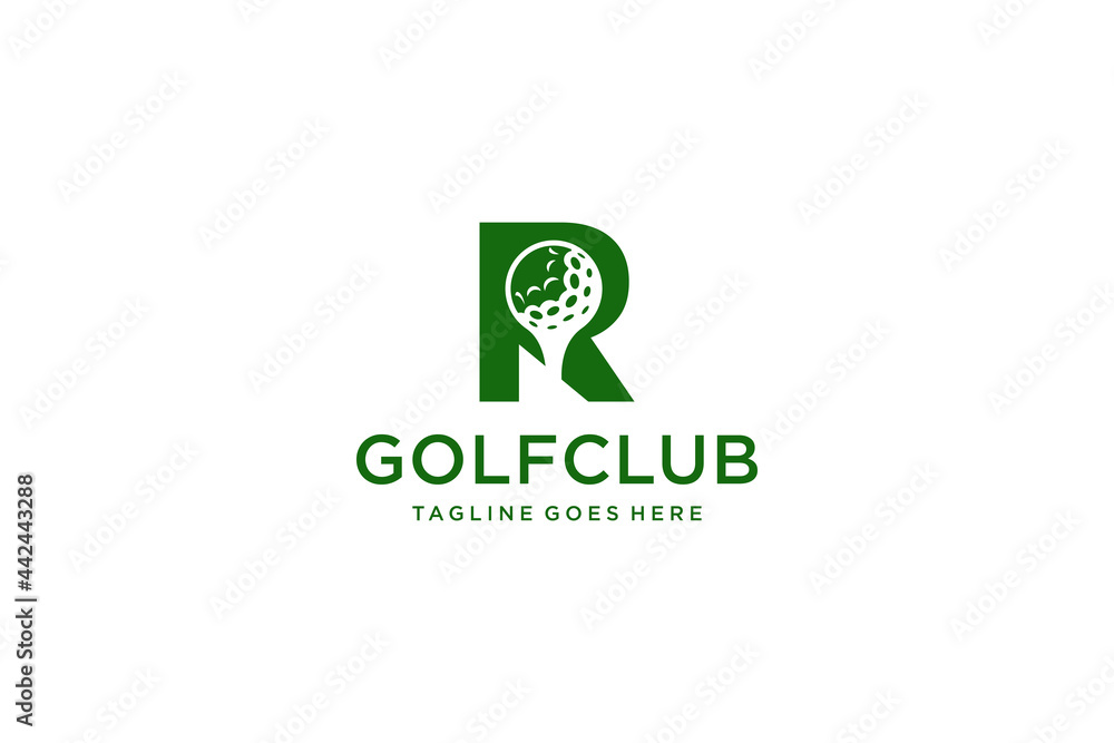 Letter R for Golf logo design vector template, Vector label of golf, Logo of golf championship, illustration, Creative icon, design concept Letter R for Golf logo design vector template, Vector label of golf, Logo of golf championship, illustration, Creative icon, design concept