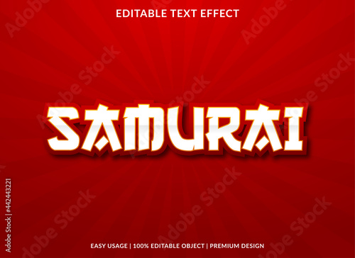 samurai text effect template design with abstract style use for business brand and logo