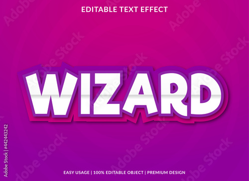 wizard text effect template design with abstract style use for business brand and logo