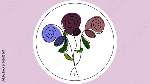 fondo tres rosas circulo