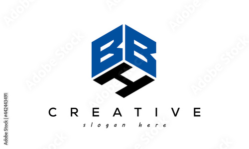 BBH letters creative logo with hexagon photo